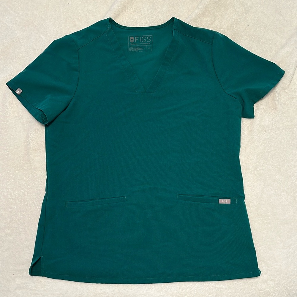 Figs Casma Scrub Top Hunter Green